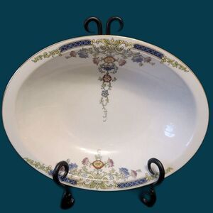 Hutschenreuther Selb Oval Serving Bowl Floral & Swag Gold Antique German China